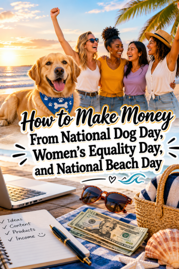 How to Make Money From National Dog Day, Women’s Equality Day, and National Beach Day