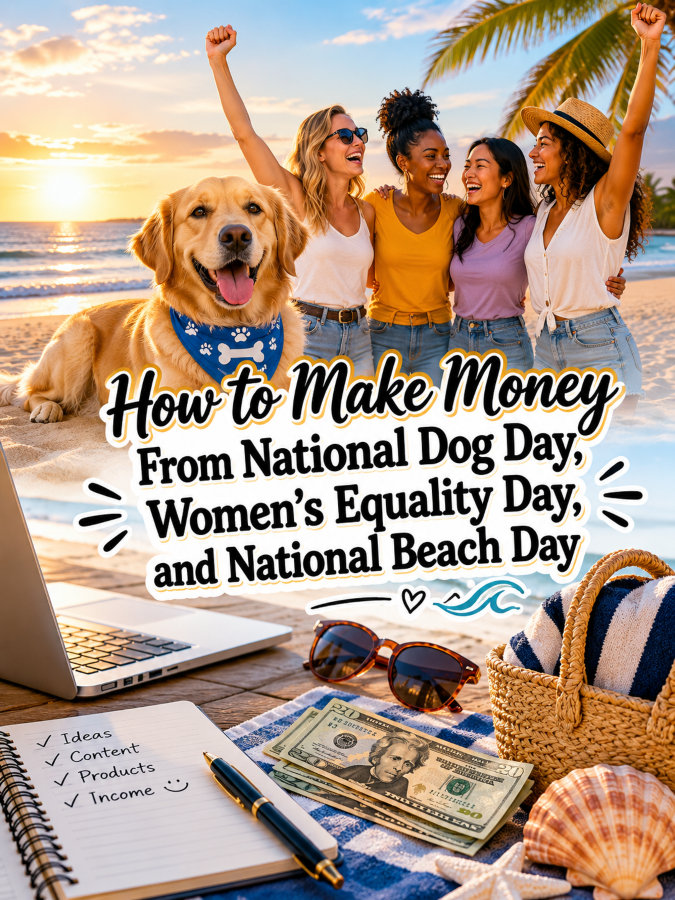 How to Make Money From National Dog Day, Women’s Equality Day, and National Beach Day
