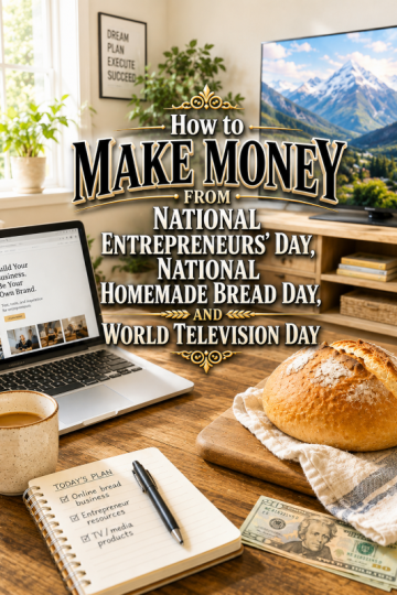 How to Make Money From National Entrepreneurs’ Day, National Homemade Bread Day, and World Television Day