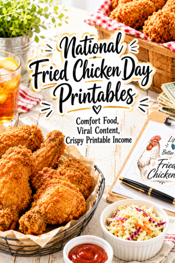 National Fried Chicken Day Printables – Comfort Food, Viral Content, Crispy Printable Income
