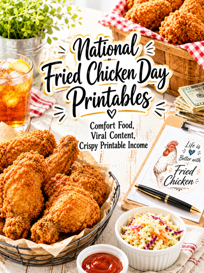 National Fried Chicken Day Printables – Comfort Food, Viral Content, Crispy Printable Income