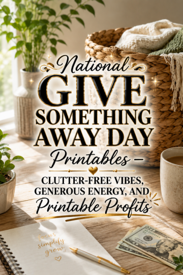National Give Something Away Day Printables – Clutter-Free Vibes, Generous Energy, and Printable Profits