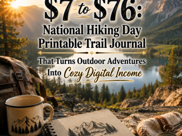 Go from  to : National Hiking Day Printable Trail Journal That Turns Outdoor Adventures Into Cozy Digital Income