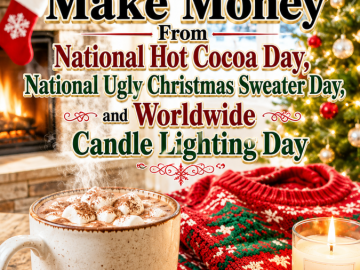 How to Make Money From National Hot Cocoa Day, National Ugly Christmas Sweater Day, and Worldwide Candle Lighting Day