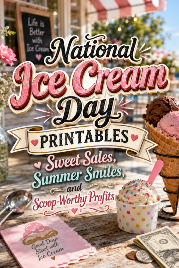 National Ice Cream Day Printables – Sweet Sales, Summer Smiles, and Scoop-Worthy Profits