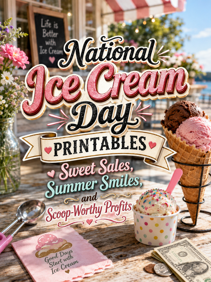 National Ice Cream Day Printables – Sweet Sales, Summer Smiles, and Scoop-Worthy Profits