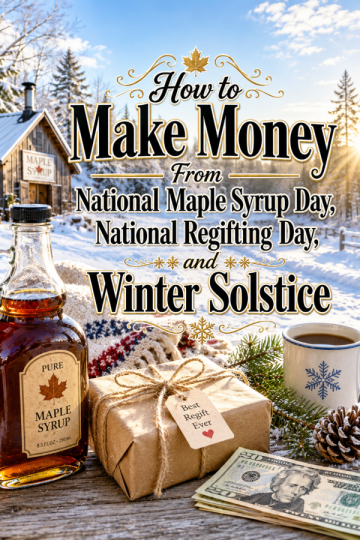 How to Make Money From National Maple Syrup Day, National Regifting Day, and Winter Solstice