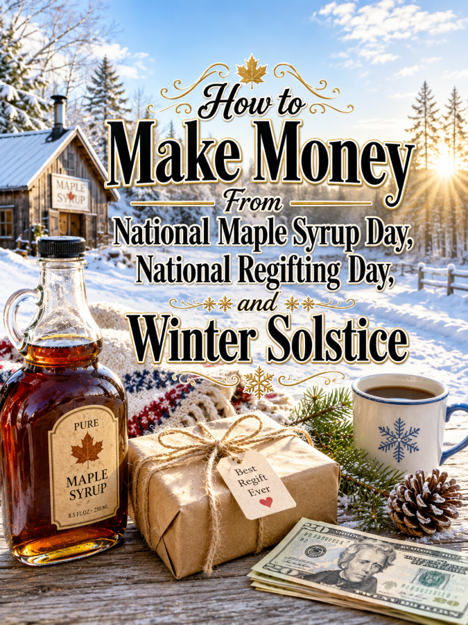 How to Make Money From National Maple Syrup Day, National Regifting Day, and Winter Solstice
