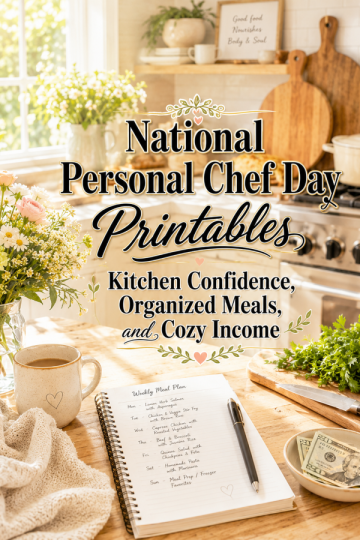National Personal Chef Day Printables – Kitchen Confidence, Organized Meals, and Cozy Income