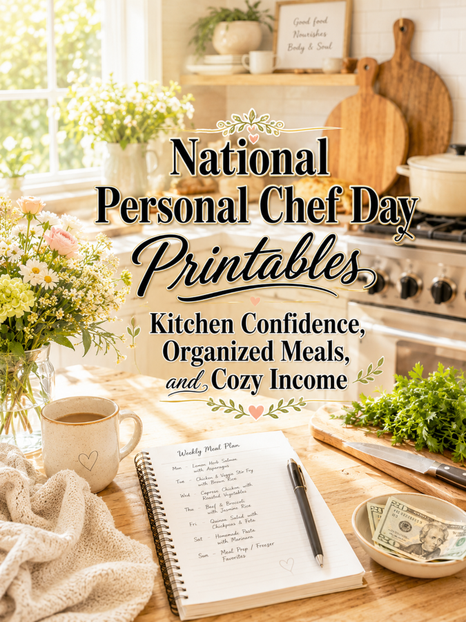 National Personal Chef Day Printables – Kitchen Confidence, Organized Meals, and Cozy Income