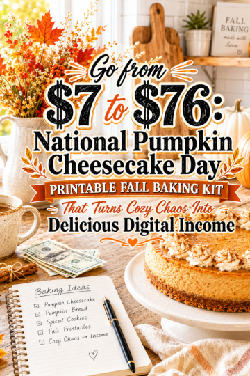 Go from  to : National Pumpkin Cheesecake Day Printable Fall Baking Kit That Turns Cozy Chaos Into Delicious Digital Income
