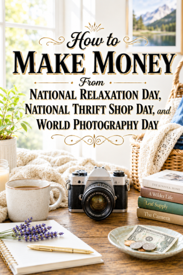 How to Make Money From National Relaxation Day, National Thrift Shop Day, and World Photography Day