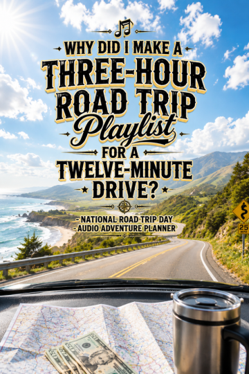 🎶 “Why Did I Make a Three-Hour Road Trip Playlist for a Twelve-Minute Drive?” – National Road Trip Day Audio Adventure Planner