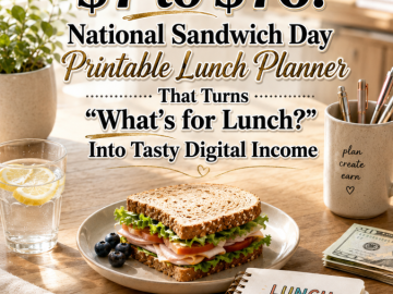Go from  to : National Sandwich Day Printable Lunch Planner That Turns “What’s for Lunch?” Into Tasty Digital Income