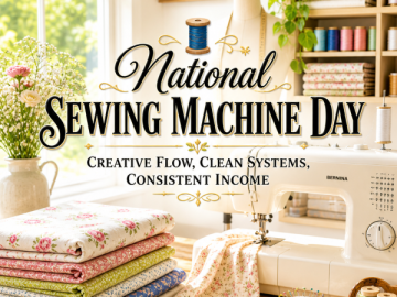🧵 National Sewing Machine Day – Creative Flow, Clean Systems, Consistent Income