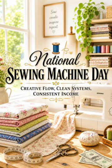 🧵 National Sewing Machine Day – Creative Flow, Clean Systems, Consistent Income