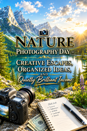 📸 Nature Photography Day – Creative Escapes, Organized Ideas, and Quietly Brilliant Income