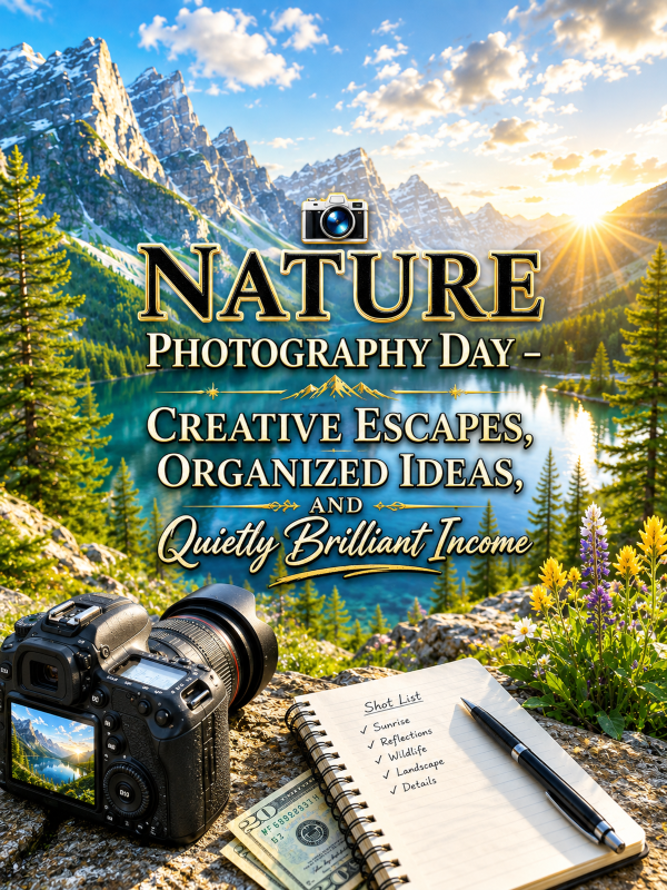 📸 Nature Photography Day – Creative Escapes, Organized Ideas, and Quietly Brilliant Income