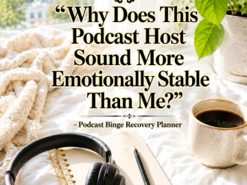 🎧 “Why Does This Podcast Host Sound More Emotionally Stable Than Me?” – Podcast Binge Recovery Planner