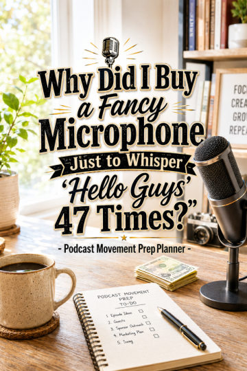 🎙️ “Why Did I Buy a Fancy Microphone Just to Whisper ‘Hello Guys’ 47 Times?” – Podcast Movement Prep Planner