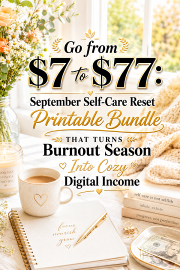 Go from  to : September Self-Care Reset Printable Bundle That Turns Burnout Season Into Cozy Digital Income