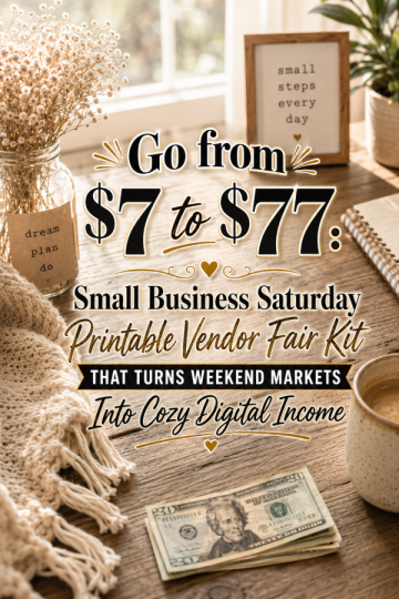 Go from  to  : Small Business Saturday Printable Vendor Fair Kit That Turns Weekend Markets Into Cozy Digital Income