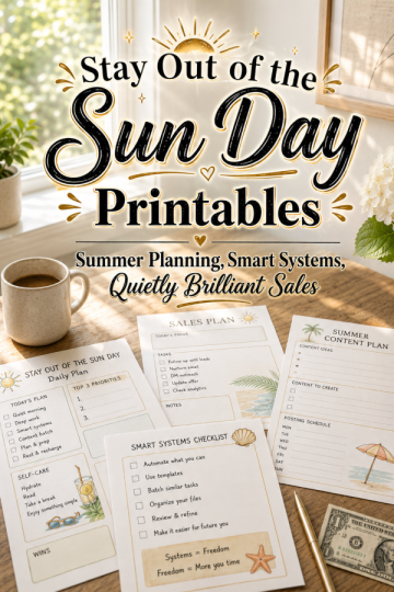 Stay Out of the Sun Day Printables – Summer Planning, Smart Systems, Quietly Brilliant Sales