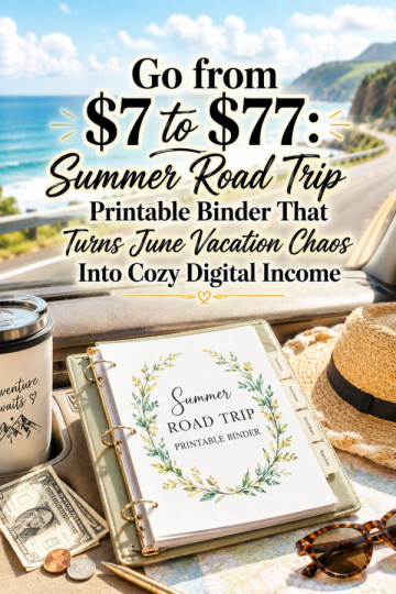 Go from  to : Summer Road Trip Printable Binder That Turns June Vacation Chaos Into Cozy Digital Income