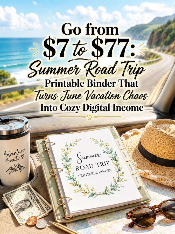 Go from  to : Summer Road Trip Printable Binder That Turns June Vacation Chaos Into Cozy Digital Income