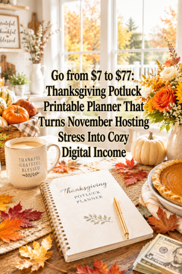 Go from  to : Thanksgiving Potluck Printable Planner That Turns November Hosting Stress Into Cozy Digital Income
