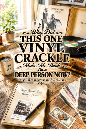 🎵 “Why Did This One Vinyl Crackle Make Me Think I’m a Deep Person Now?” – Vinyl Record Day Nostalgia Planner