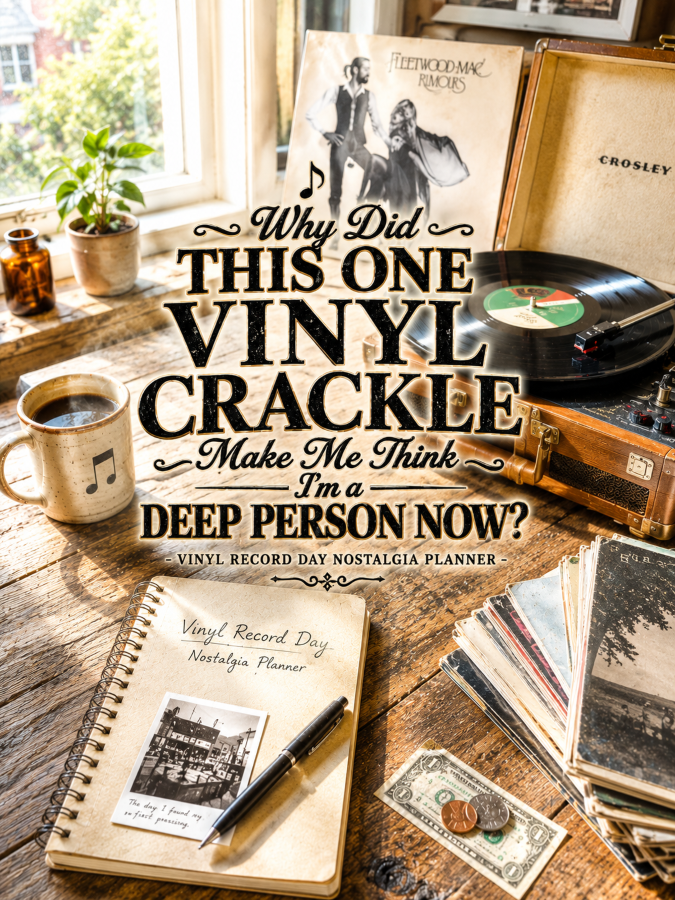 🎵 “Why Did This One Vinyl Crackle Make Me Think I’m a Deep Person Now?” – Vinyl Record Day Nostalgia Planner