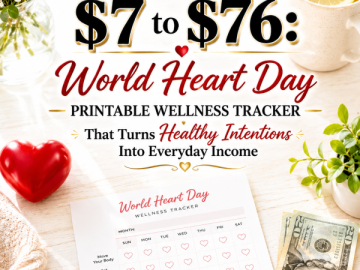 Go from  to : World Heart Day Printable Wellness Tracker That Turns Healthy Intentions Into Everyday Income