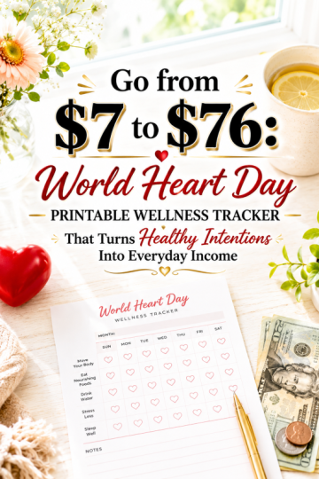 Go from  to : World Heart Day Printable Wellness Tracker That Turns Healthy Intentions Into Everyday Income