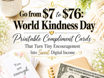 Go from  to : World Kindness Day Printable Compliment Cards That Turn Tiny Encouragement Into Sweet Digital Income