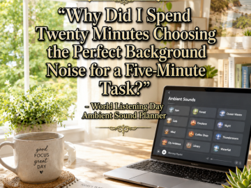 🎧 “Why Did I Spend Twenty Minutes Choosing the Perfect Background Noise for a Five-Minute Task?” – World Listening Day Ambient Sound Planner 🎧 “Why Did I Spend Twenty Minutes Choosing the Perfect Background Noise for a Five-Minute Task?” – World Listening Day Ambient Sound Planner