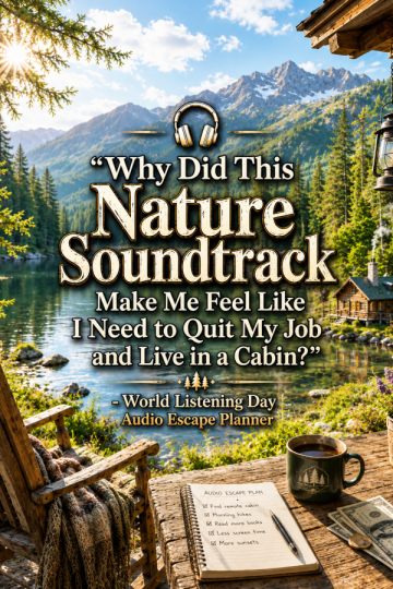 🎧 “Why Did This Nature Soundtrack Make Me Feel Like I Need to Quit My Job and Live in a Cabin?” – World Listening Day Audio Escape Planner