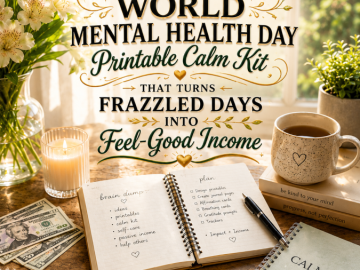 Go from  to : World Mental Health Day Printable Calm Kit That Turns Frazzled Days Into Feel-Good Income