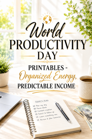 World Productivity Day Printables – Organized Energy, Predictable Income