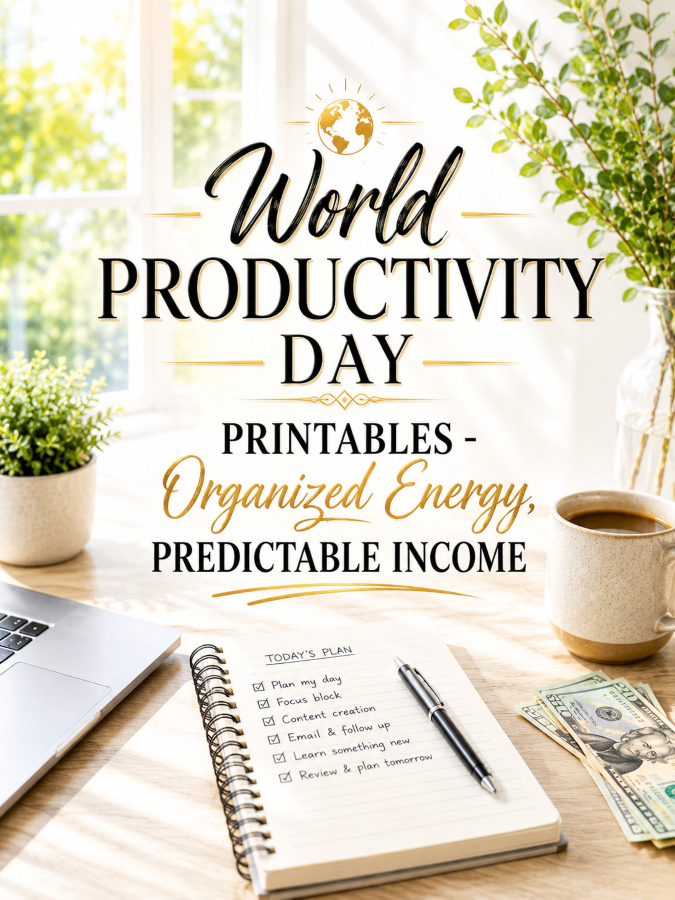 World Productivity Day Printables – Organized Energy, Predictable Income