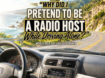 📻 “Why Did I Pretend to Be a Radio Host While Driving Alone?” – World Rock Day Fake DJ Planner 📻 “Why Did I Pretend to Be a Radio Host While Driving Alone?” – World Rock Day Fake DJ Planner