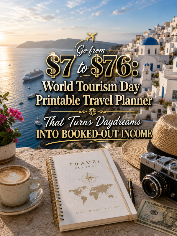 Go from  to : World Tourism Day Printable Travel Planner That Turns Daydreams Into Booked-Out Income
