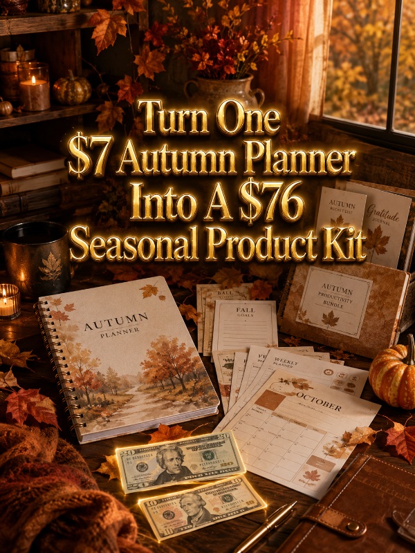 Go from  to : First Day of Autumn Printable Reset Planner That Turns Cozy Intentions Into Consistent Income
