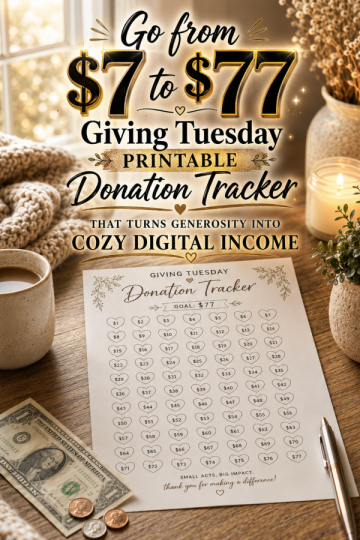 Go from  to : Giving Tuesday Printable Donation Tracker That Turns Generosity Into Cozy Digital Income