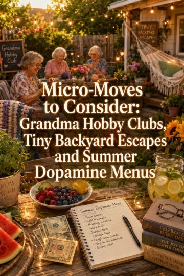 Micro-Moves to Consider: Grandma Hobby Clubs, Tiny Backyard Escapes and Summer Dopamine Menus