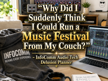 🎛️ “Why Did I Suddenly Think I Could Run a Music Festival From My Couch?” – InfoComm Audio Tech Delusion Planner