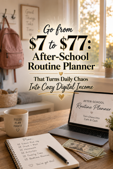 Go from  to : After-School Routine Planner That Turns Daily Chaos Into Cozy Digital Income