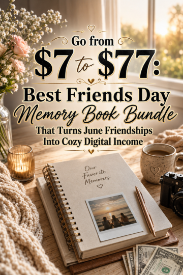 Go from  to : Best Friends Day Memory Book Bundle That Turns June Friendships Into Cozy Digital Income