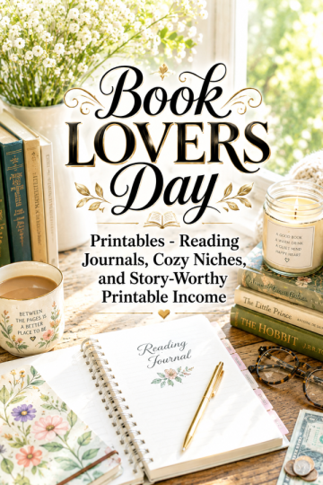 Book Lovers Day Printables – Reading Journals, Cozy Niches, and Story-Worthy Printable Income