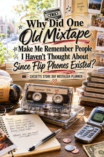 📼 “Why Did One Old Mixtape Make Me Remember People I Haven’t Thought About Since Flip Phones Existed?” – Cassette Store Day Nostalgia Planner